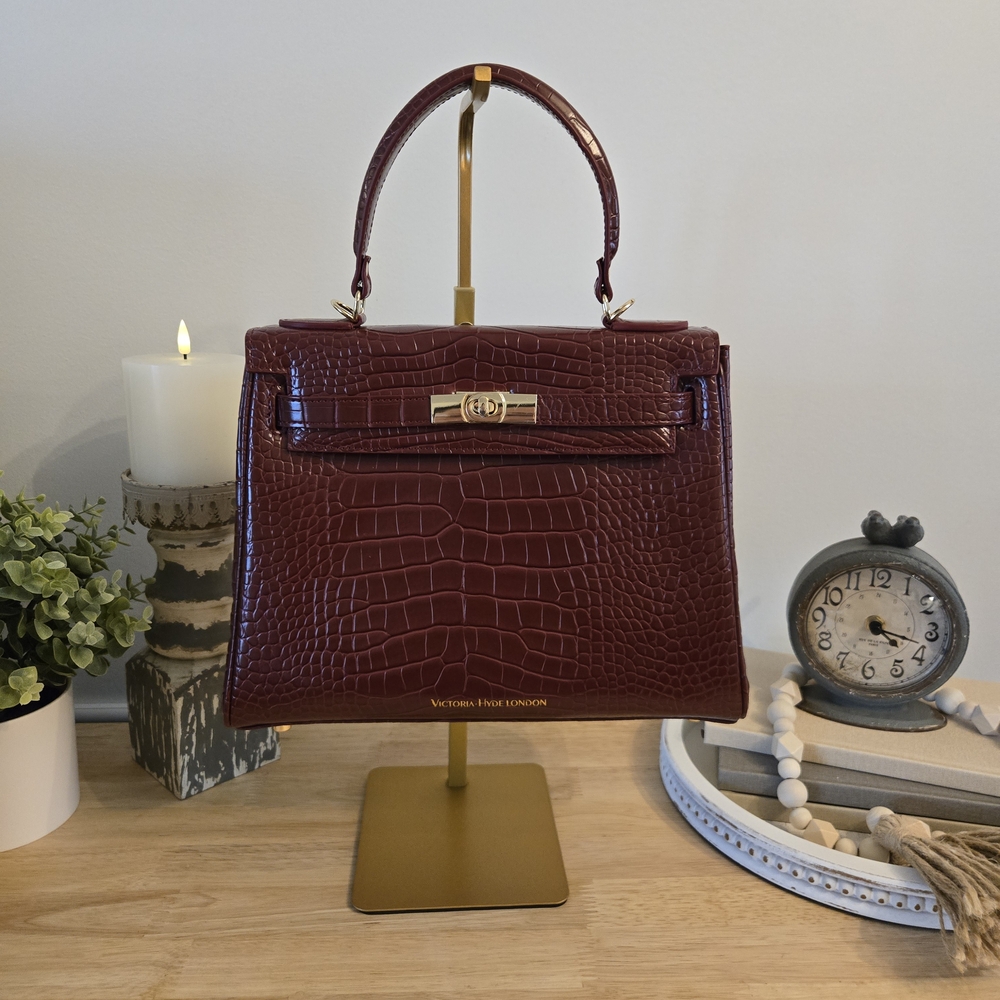 Victoria Hyde London Croc-Embossed Top Handle Bag - Picture 2 of 6